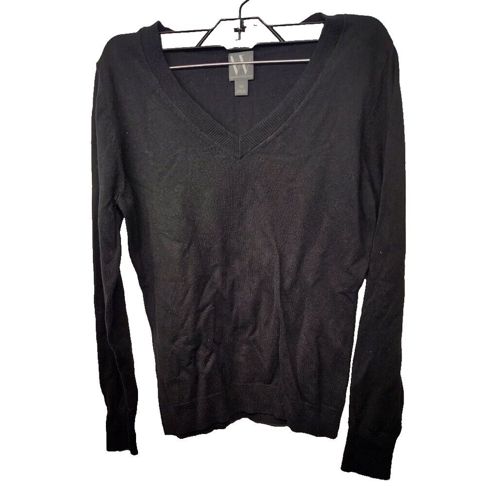 Worthington Women's Lightweight Sweater Black V Neck Size XS